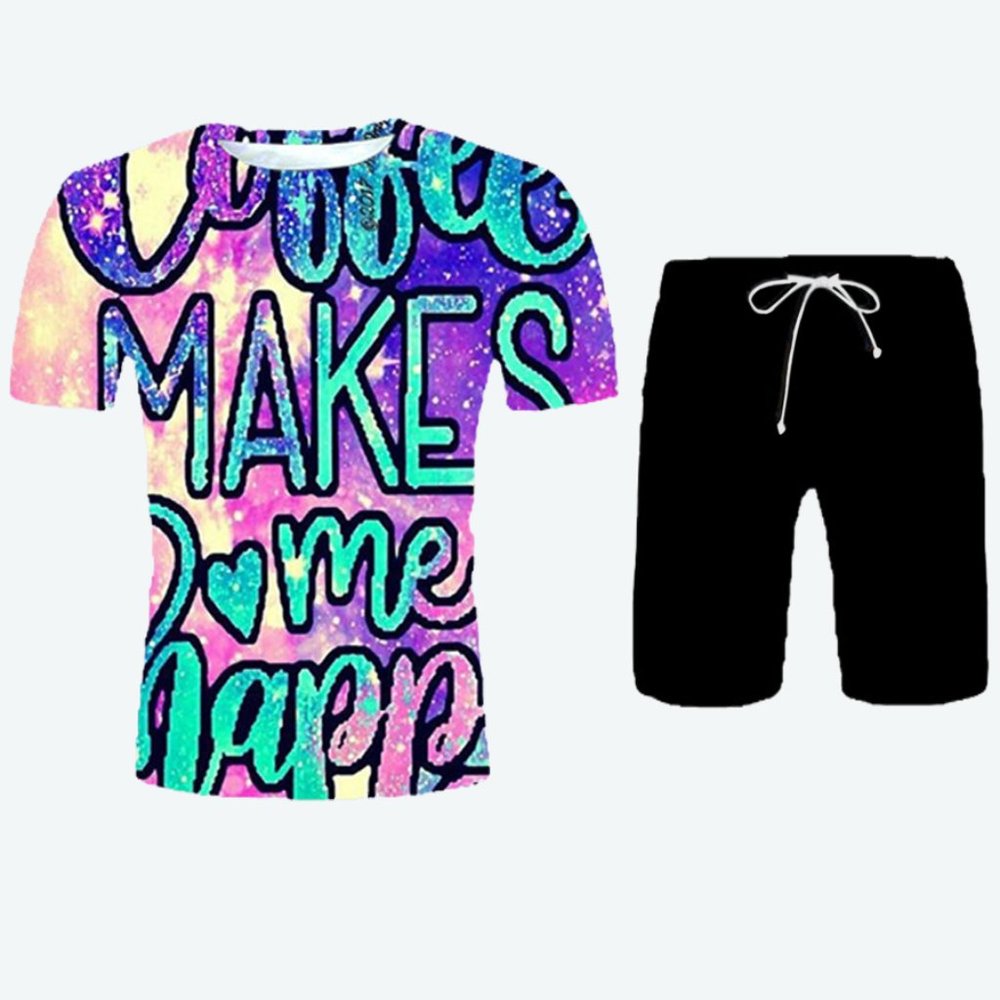 Letter Print Short Set